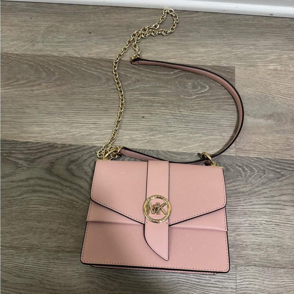 Michael Kors Blush Crossbody Bag with Gold Chain